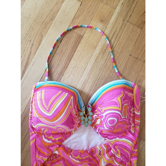 NWT Trina Turk Morning Sunrise Bandeau SwimSuit - Picture 6 of 14